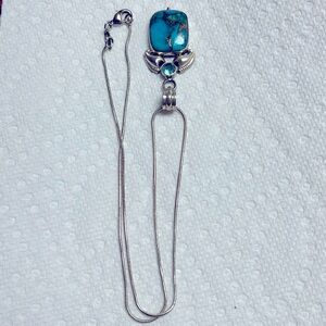 Beautilful blue turquoise Pendant in 925 sterling silver